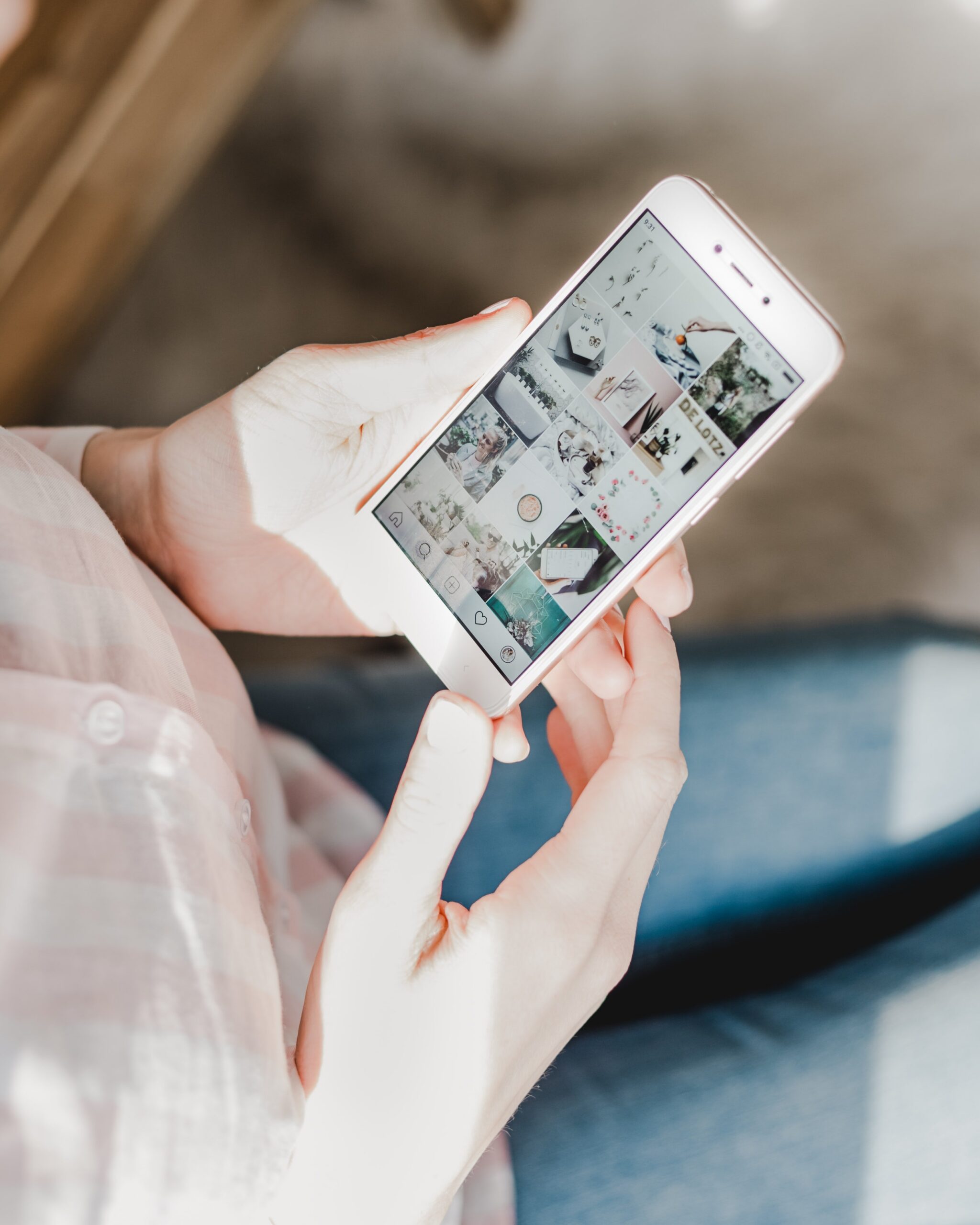 person scrolling through Instagram
