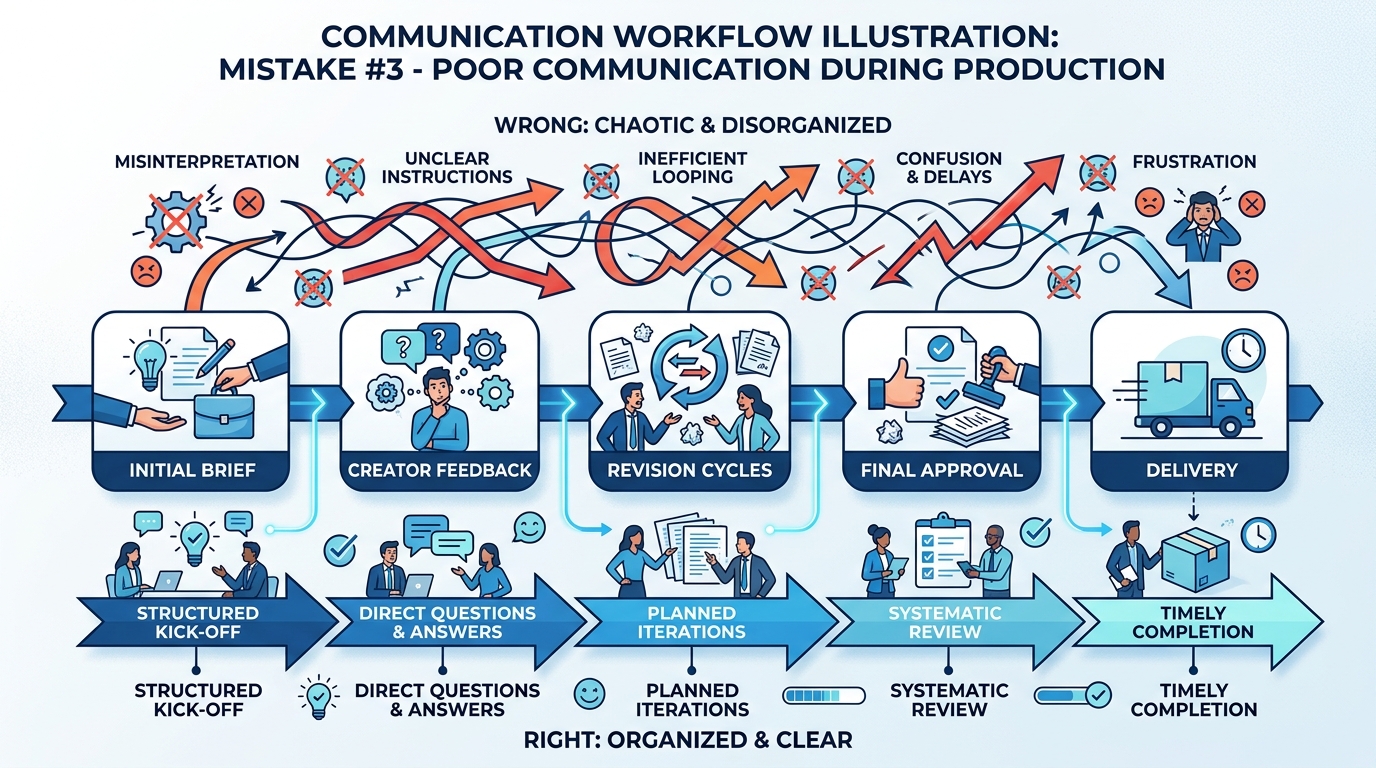 Mistake 3: Poor communication workflow during video production